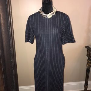 Navy and white stripe dress